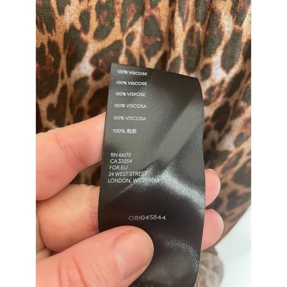 Urban Outfitter Medium Mercer Plunge Mini Dress Leopard Print Brown Deep V-Neck - Picture 12 of 14